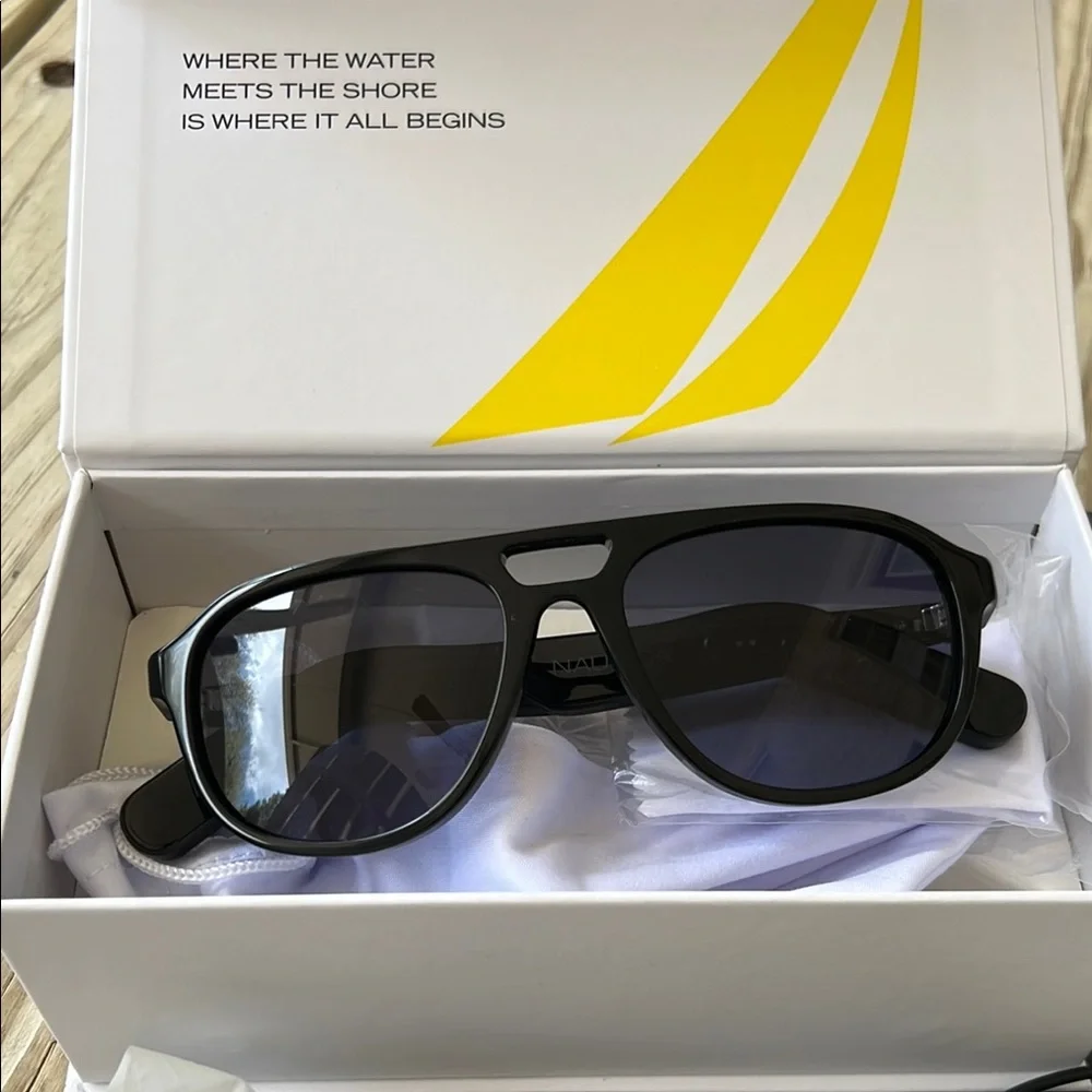 Lucyd Nautica Smart Sunglasses Black Commander Wayfarer Style NEW